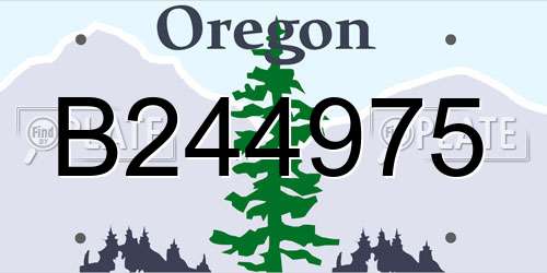 B244975 Oregon License Plate