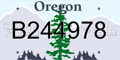 B244978 Oregon License Plate
