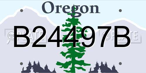 B24497B Oregon License Plate