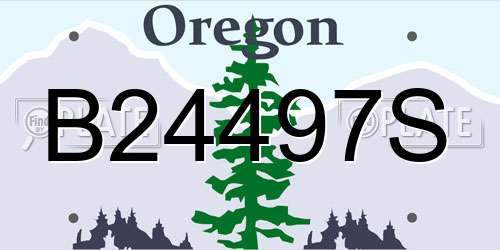 B24497S Oregon License Plate