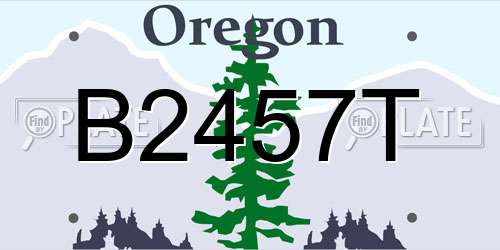 B2457T Oregon License Plate