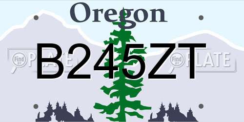 B245ZT Oregon License Plate