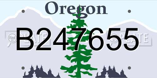 B247655 Oregon License Plate