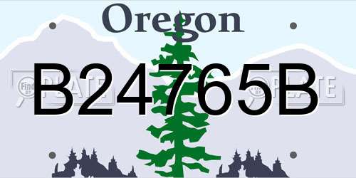 B24765B Oregon License Plate