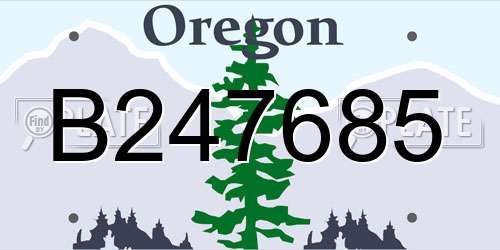 B247685 Oregon License Plate