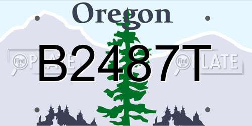 B2487T Oregon License Plate