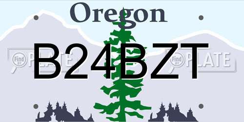 B24BZT Oregon License Plate