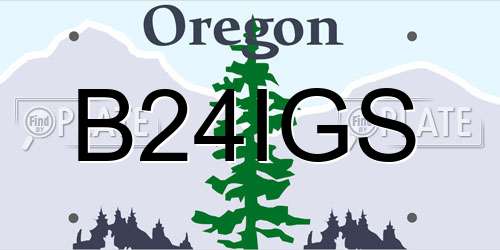 B24IGS Oregon License Plate