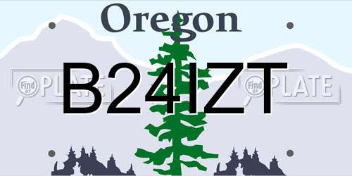 B24IZT Oregon License Plate