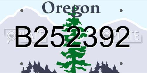 B252392 Oregon License Plate