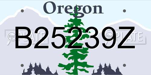 B25239Z Oregon License Plate
