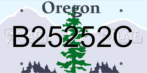 B25252C Oregon License Plate