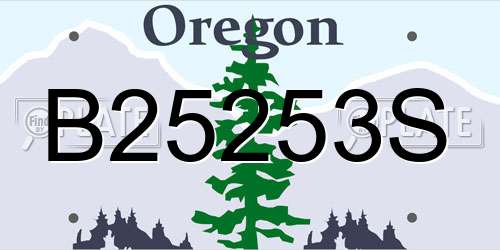 B25253S Oregon License Plate