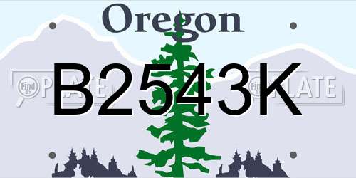 B2543K Oregon License Plate