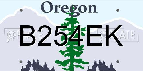 B254EK Oregon License Plate