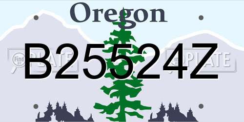 B25524Z Oregon License Plate