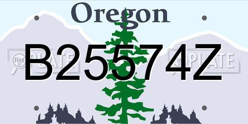 B25574Z Oregon License Plate
