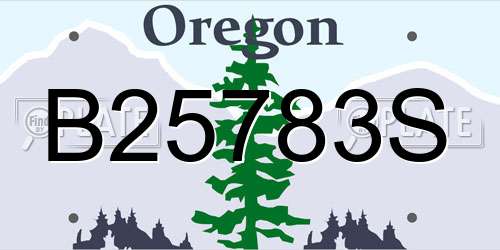 B25783S Oregon License Plate
