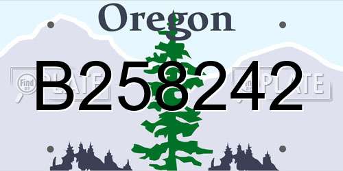 B258242 Oregon License Plate