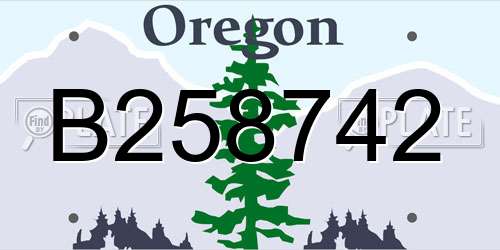 B258742 Oregon License Plate
