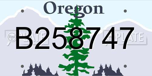 B258747 Oregon License Plate