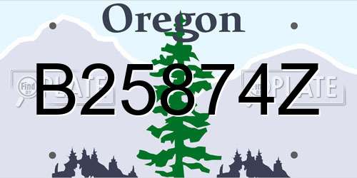 B25874Z Oregon License Plate