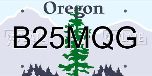 B25MQG Oregon License Plate