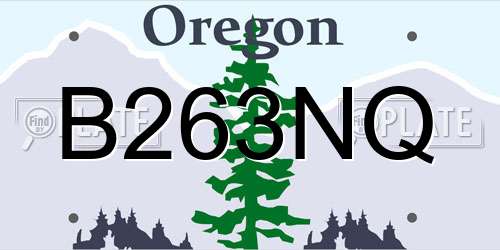 B263NQ Oregon License Plate