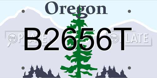 B2656T Oregon License Plate