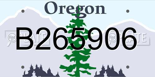 B265906 Oregon License Plate