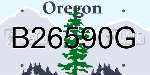 B26590G Oregon License Plate