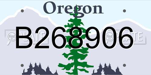 B268906 Oregon License Plate