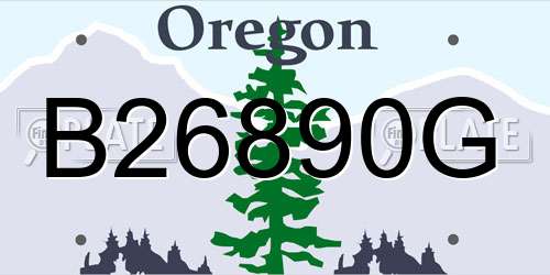 B26890G Oregon License Plate