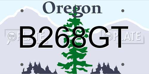 B268GT Oregon License Plate