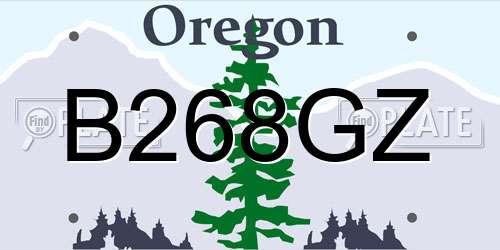 B268GZ Oregon License Plate