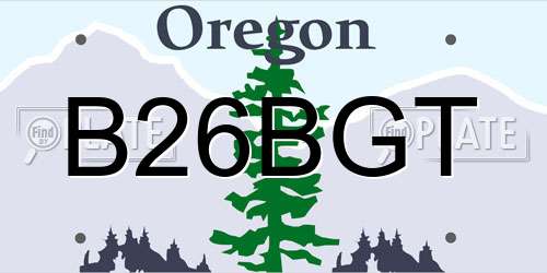 B26BGT Oregon License Plate