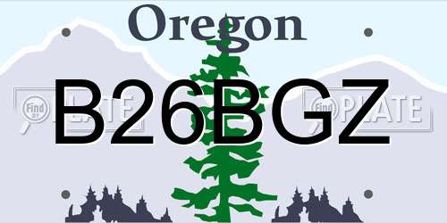 B26BGZ Oregon License Plate
