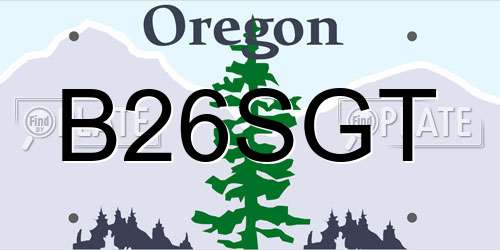 B26SGT Oregon License Plate