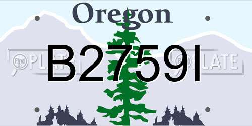 B2759I Oregon License Plate