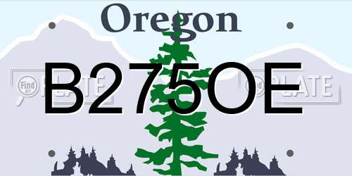 B275OE Oregon License Plate