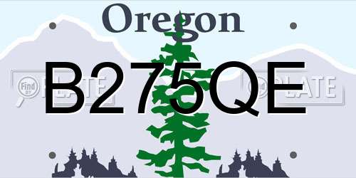 B275QE Oregon License Plate