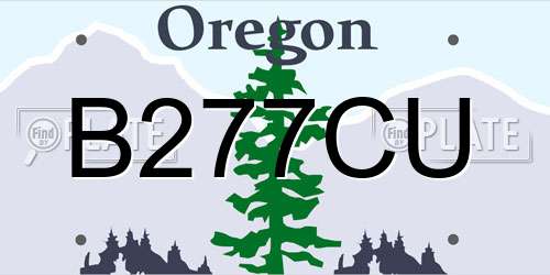 B277CU Oregon License Plate