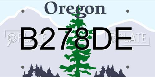 B278DE Oregon License Plate