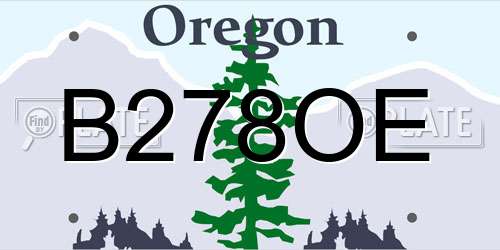 B278OE Oregon License Plate