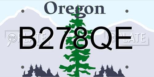 B278QE Oregon License Plate