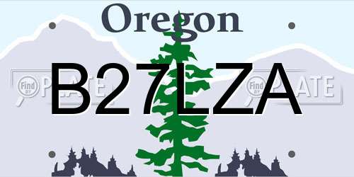 B27LZA Oregon License Plate