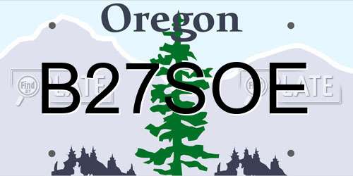 B27SOE Oregon License Plate