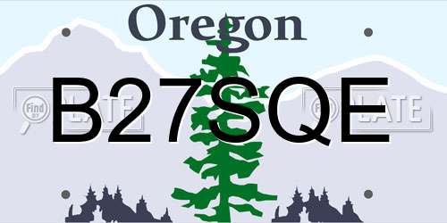 B27SQE Oregon License Plate