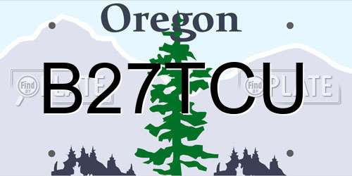 B27TCU Oregon License Plate