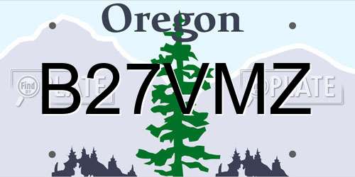 B27VMZ Oregon License Plate